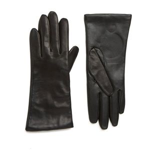 Nordstrom Cashmere Lined Leather Touchscreen Black Gloves